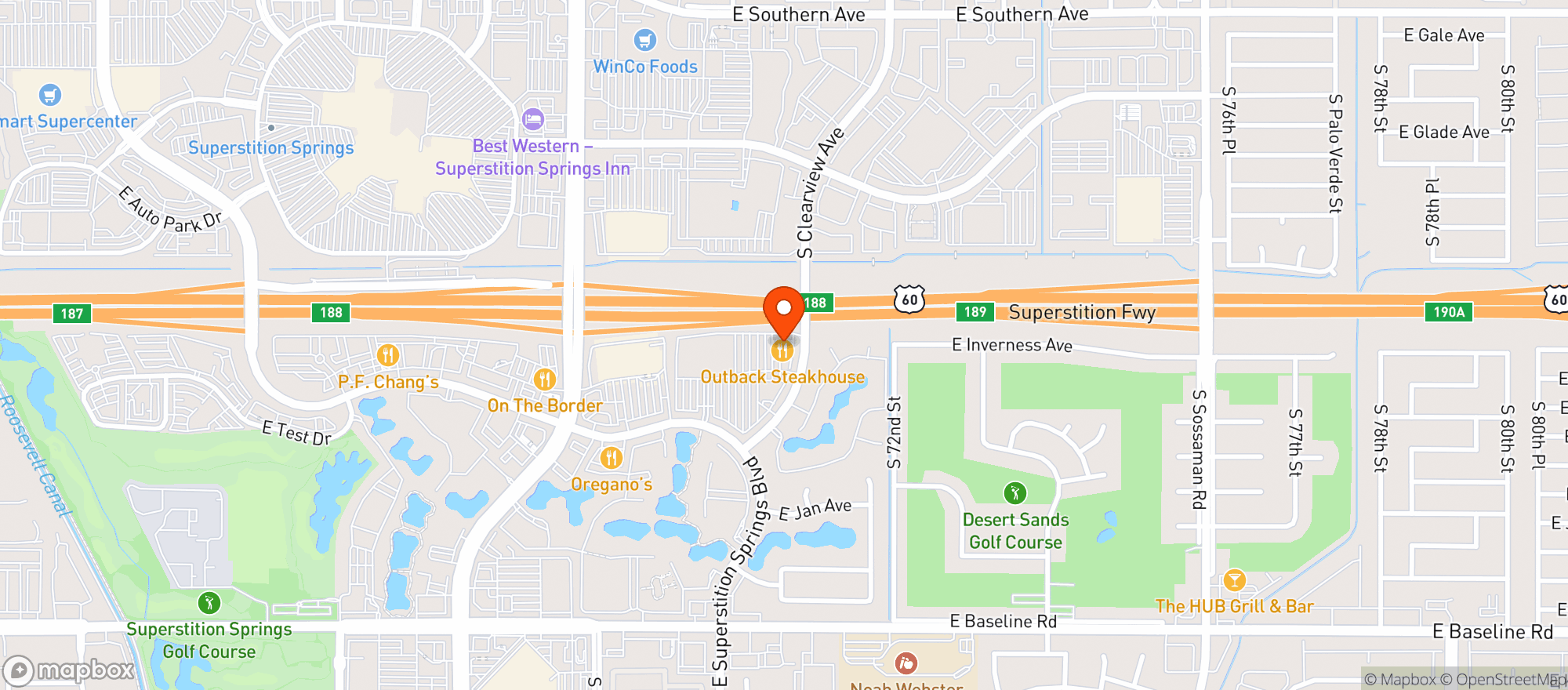 Map showing Outback Steakhouse #314