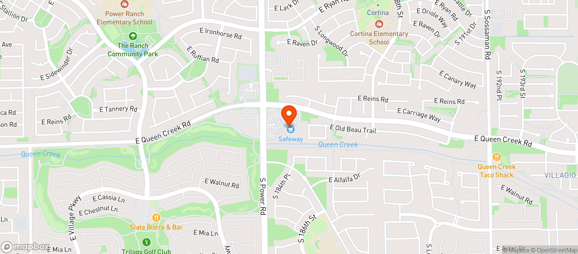 Map showing Safeway Store
