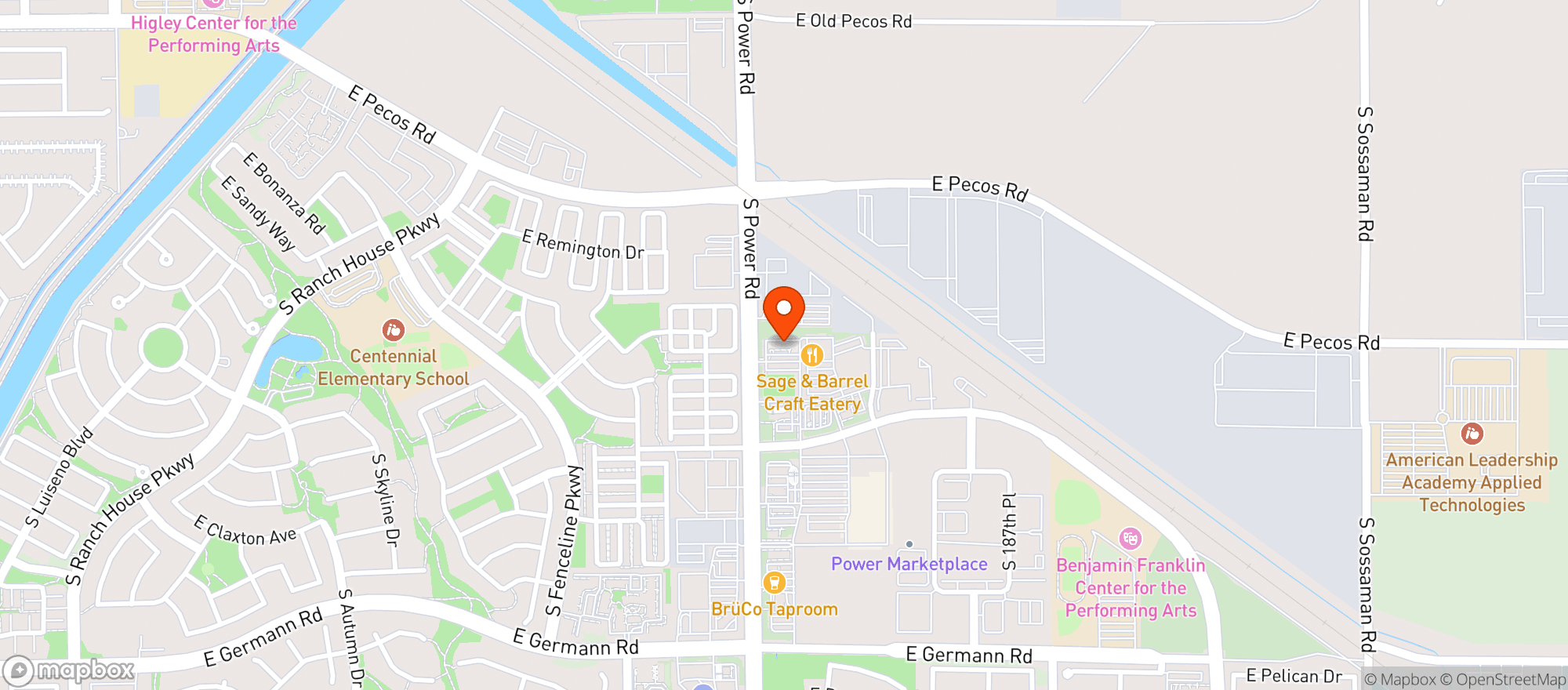 Map showing Tcs Pub & Grub