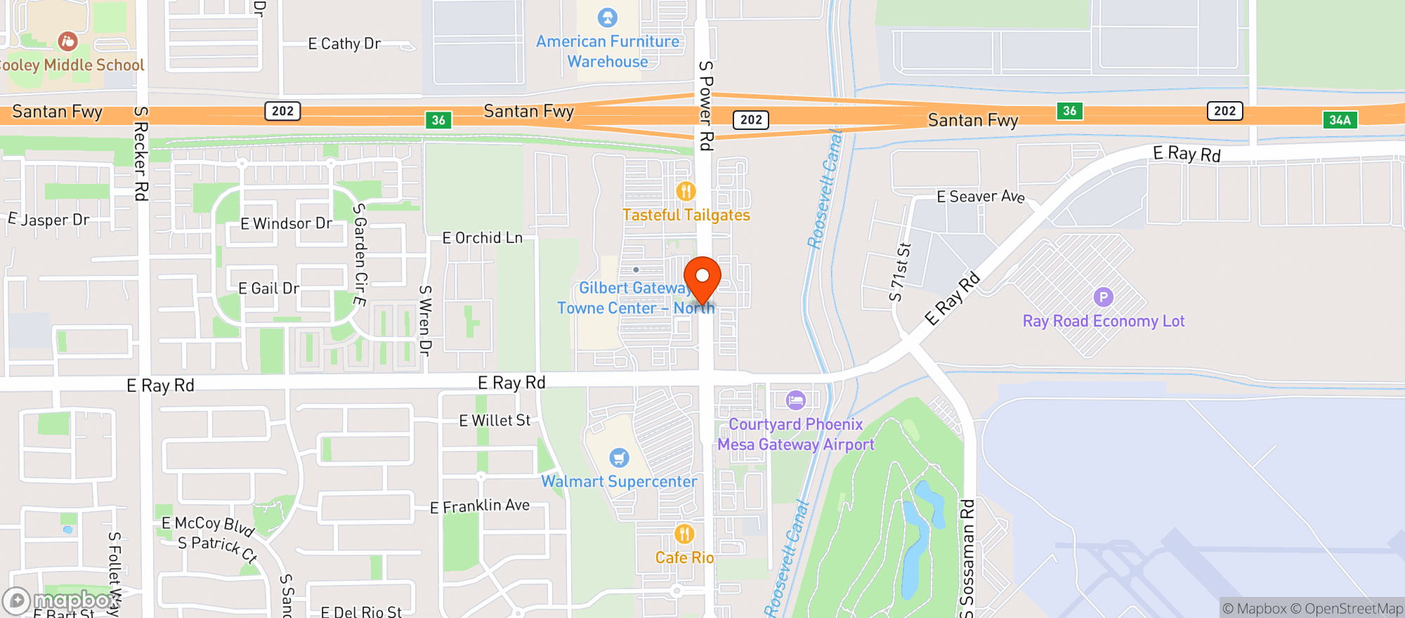 Map showing World Market Mesa Gilbert