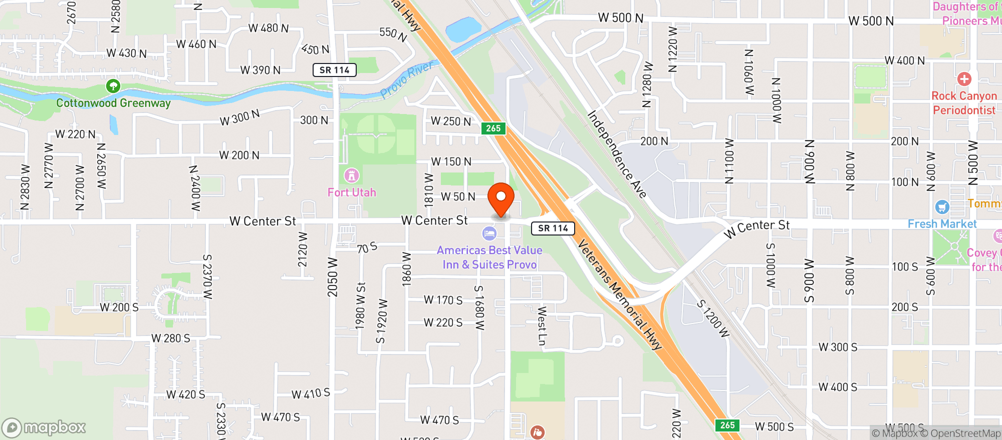 Map showing Center St Food & Gas