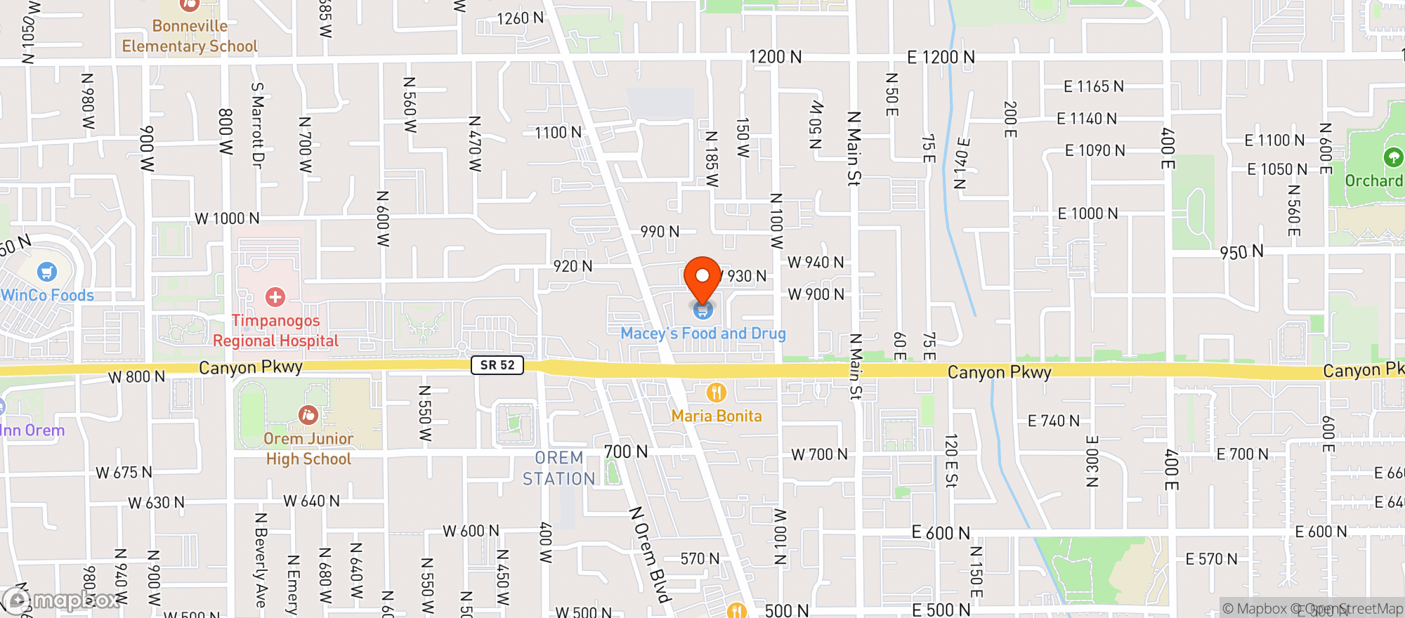 Map showing Maceys