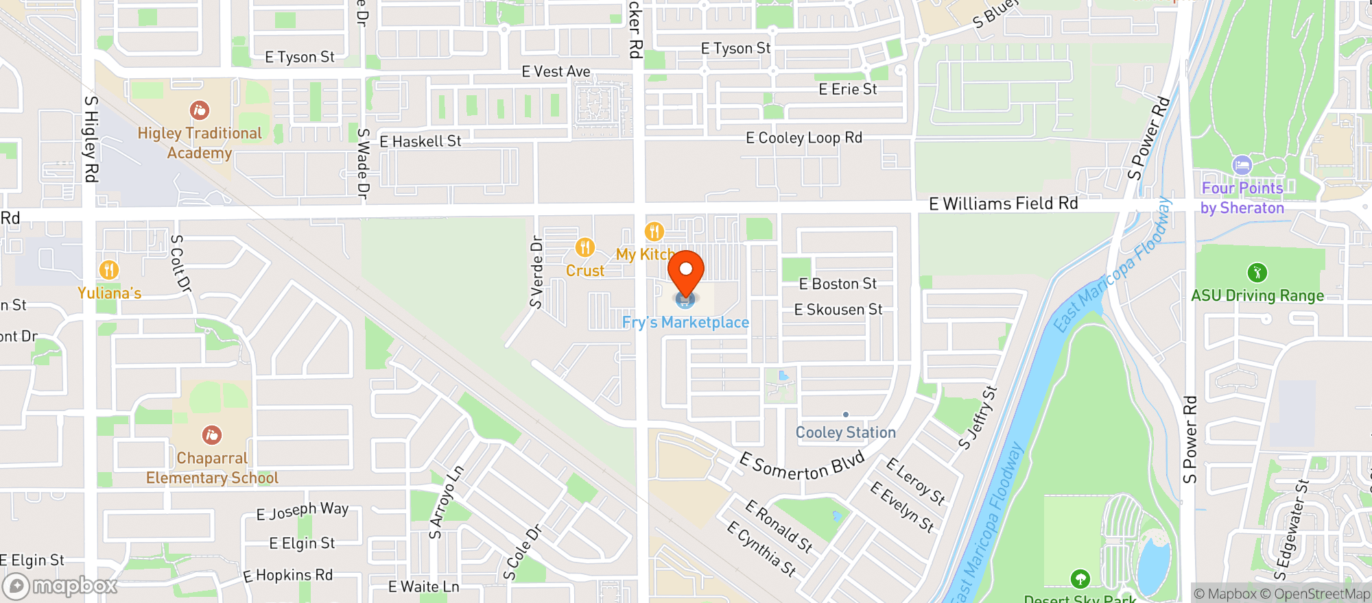 Map showing Frys Of Arizona (660) - 00658 - Cooley Station