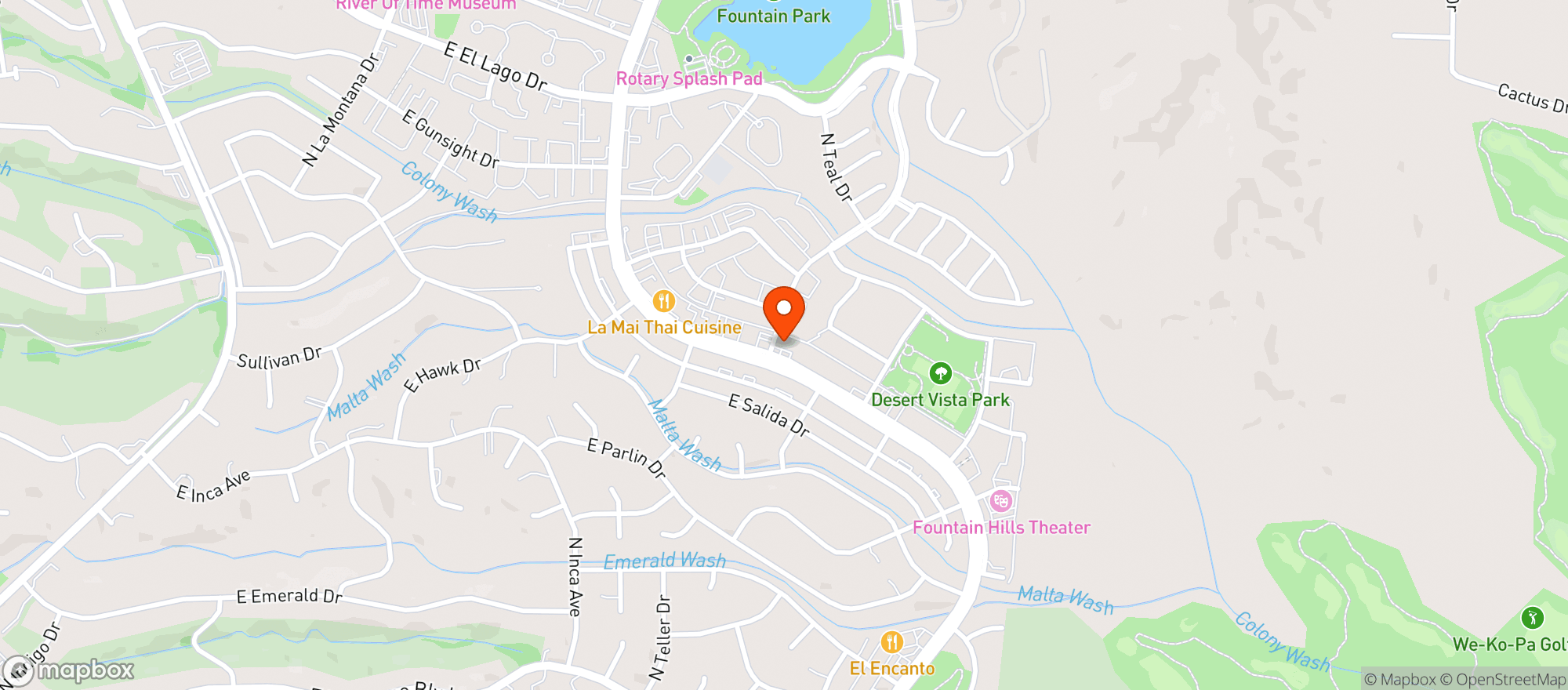 Map showing Fountain Hills Express