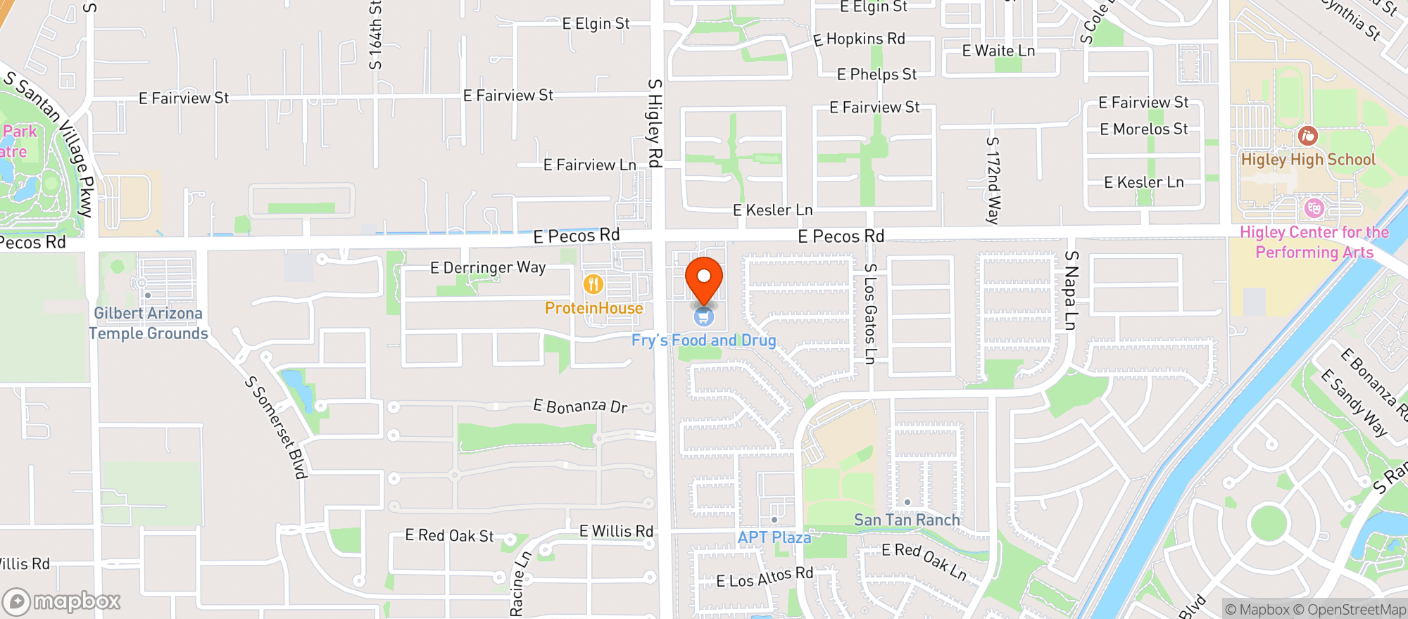 Map showing Frys Of Arizona (660) - 00075 - Pecos Higley