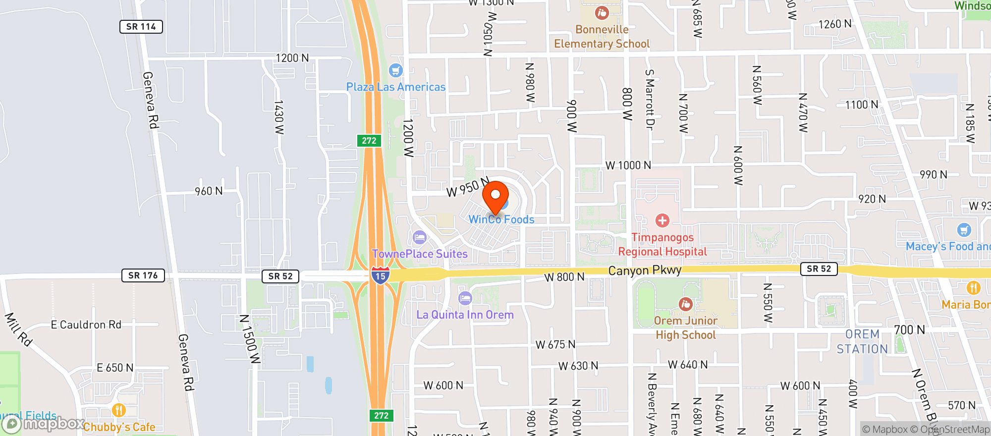 Map showing Winco Foods