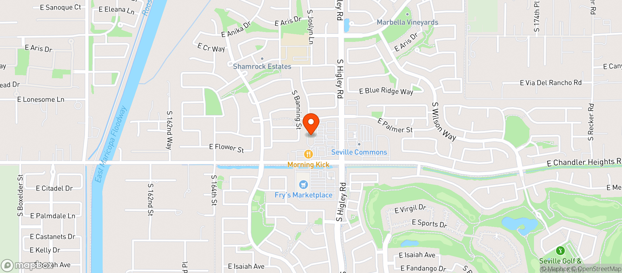 Map showing Blue 32 Sports Bar & Grill