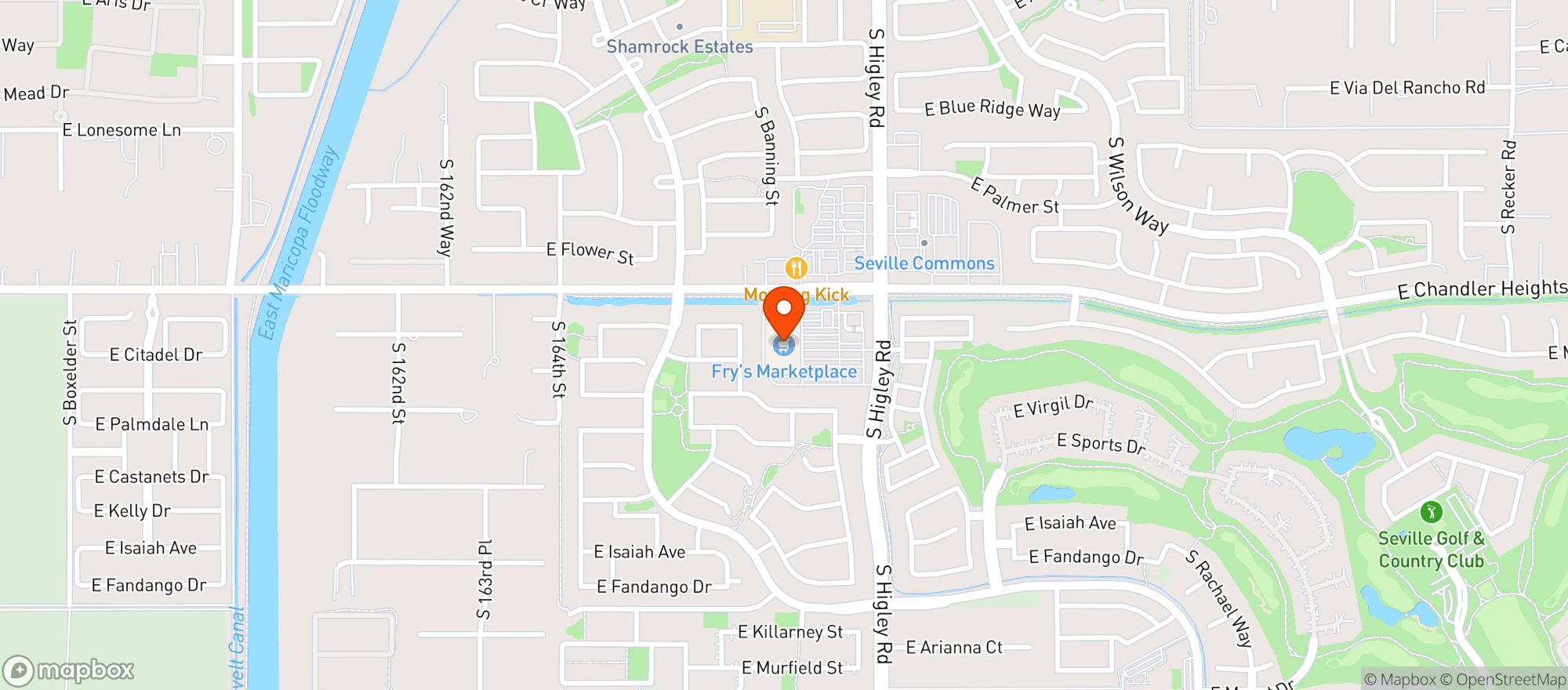 Map showing Frys Of Arizona (660) - 00670 - Chandler Heights Higley