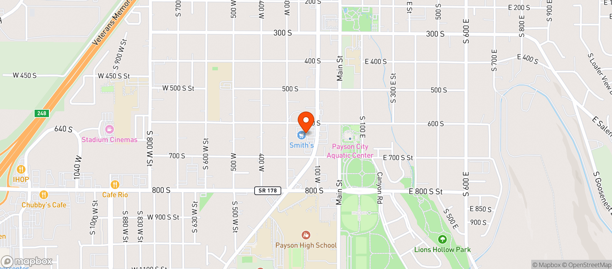 Map showing Smiths Food & Drug (706) - 00075 - Payson