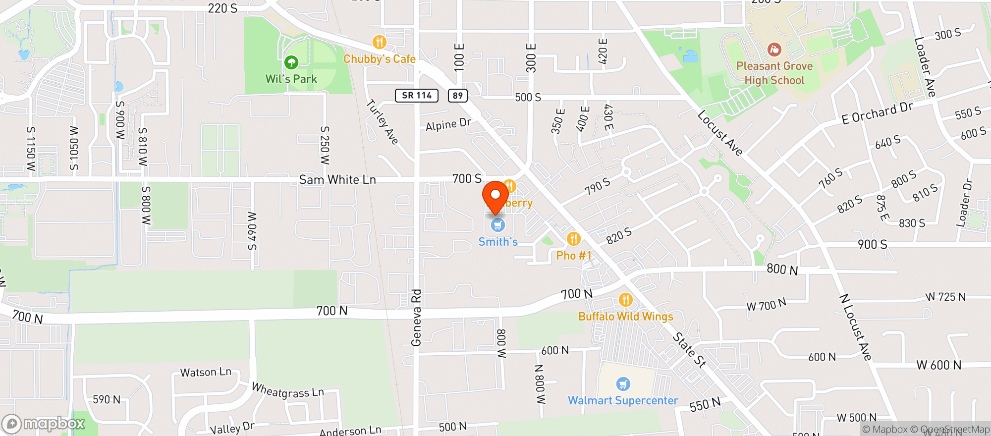 Map showing Smiths Food & Drug Cent #73