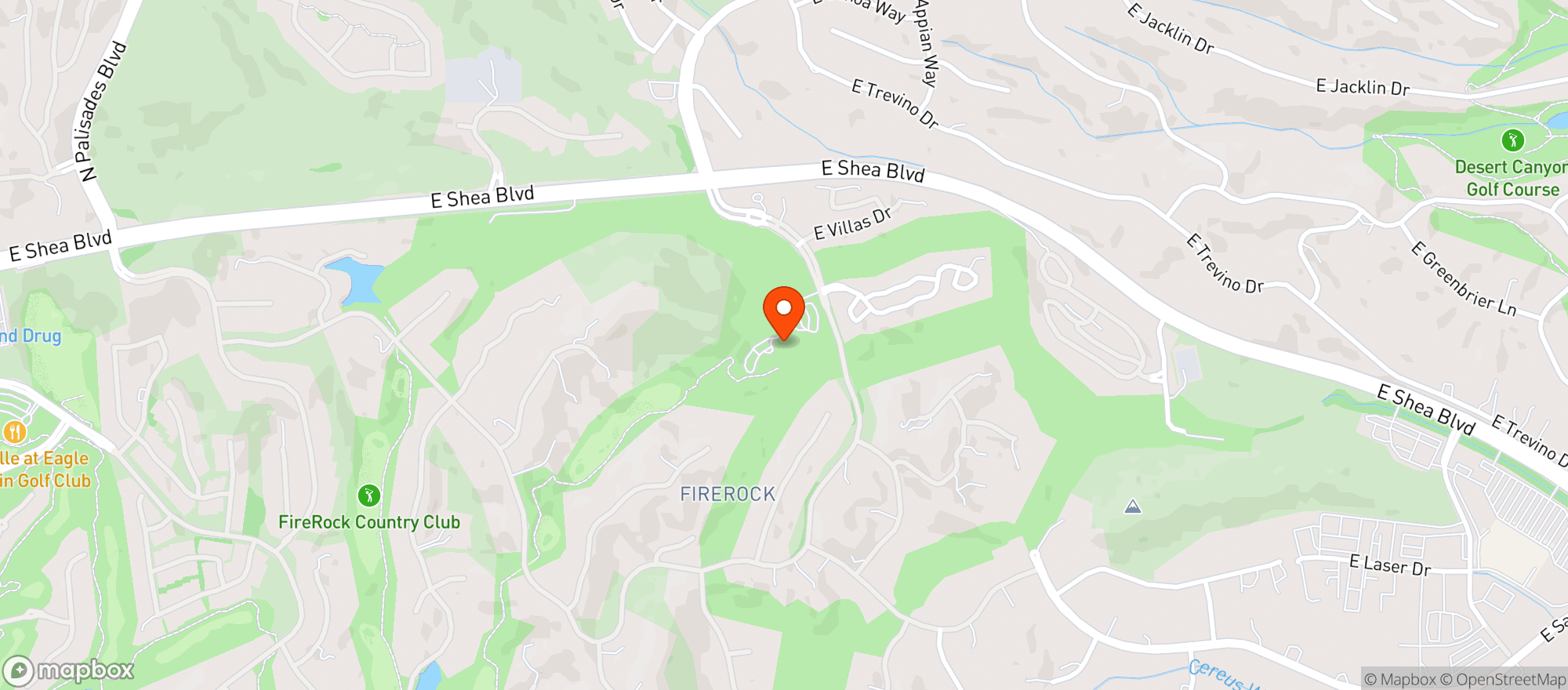 Map showing Firerock Country Club