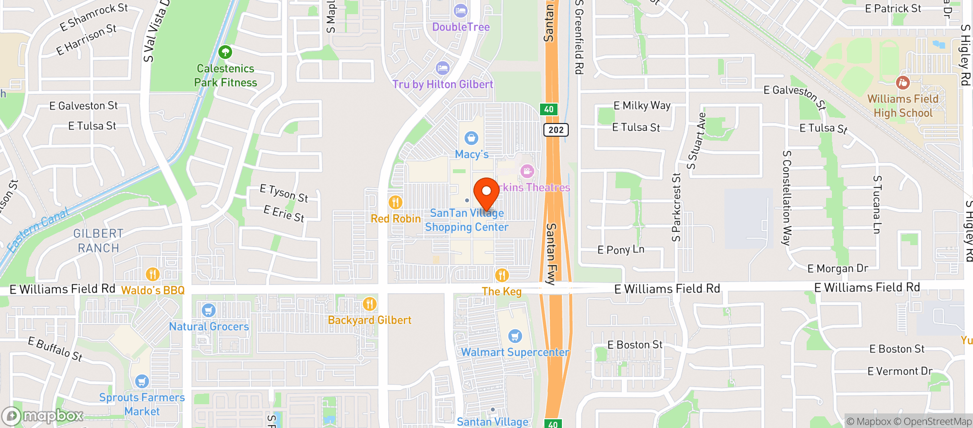 Map showing Thirsty Lion Pub & Grill