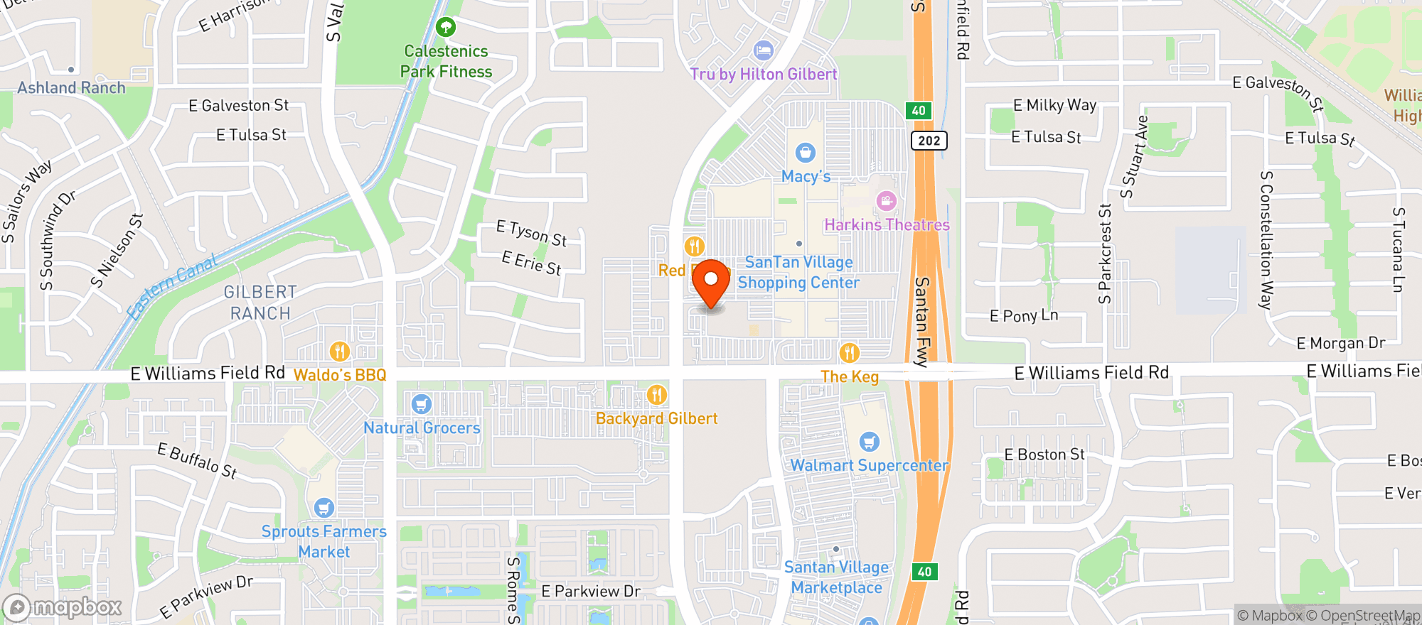 Map showing Fuzzys Taco Shop