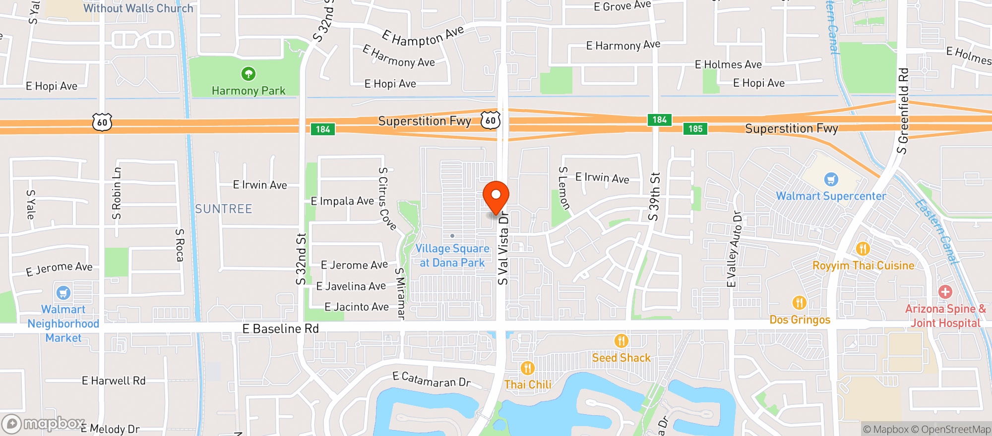 Map showing Vitamin Shoppe - Val Vista_Mesa