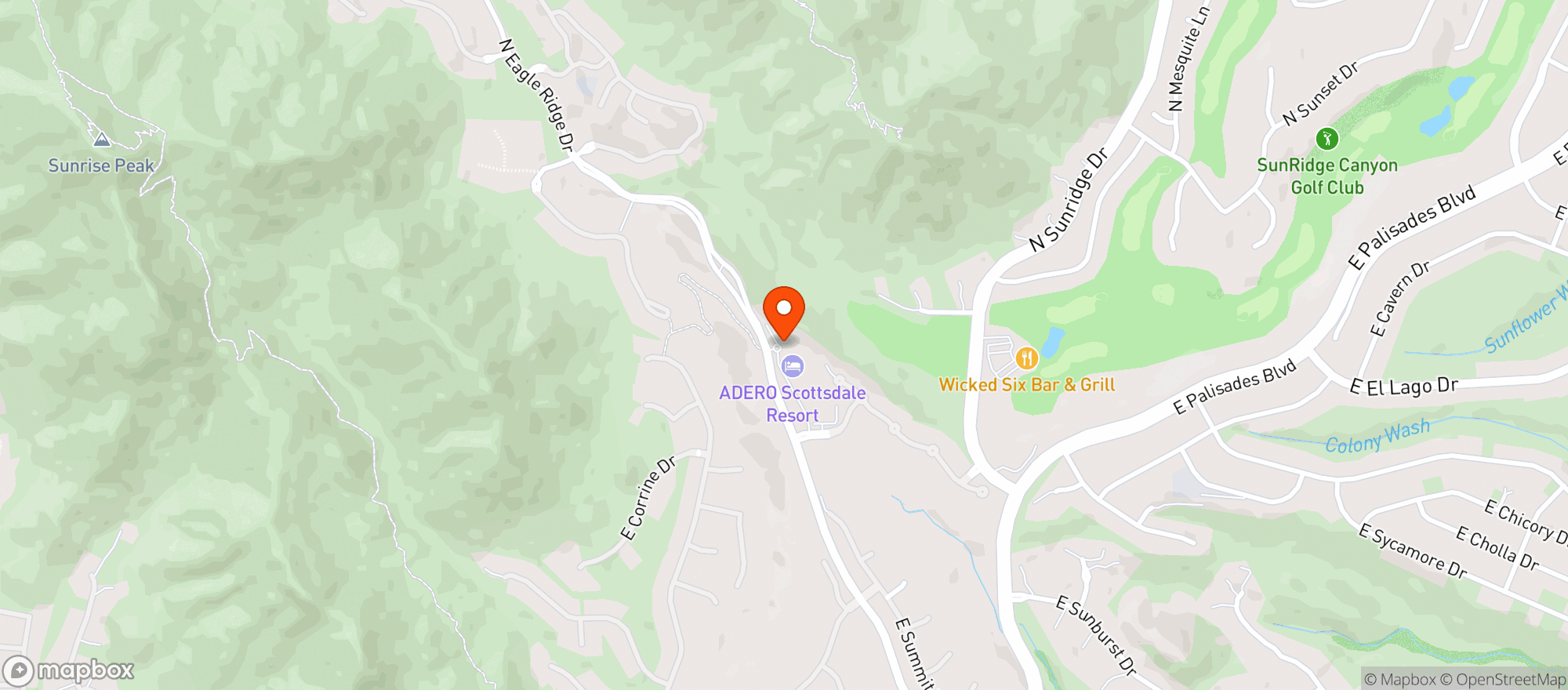 Map showing Adero Scottsdale