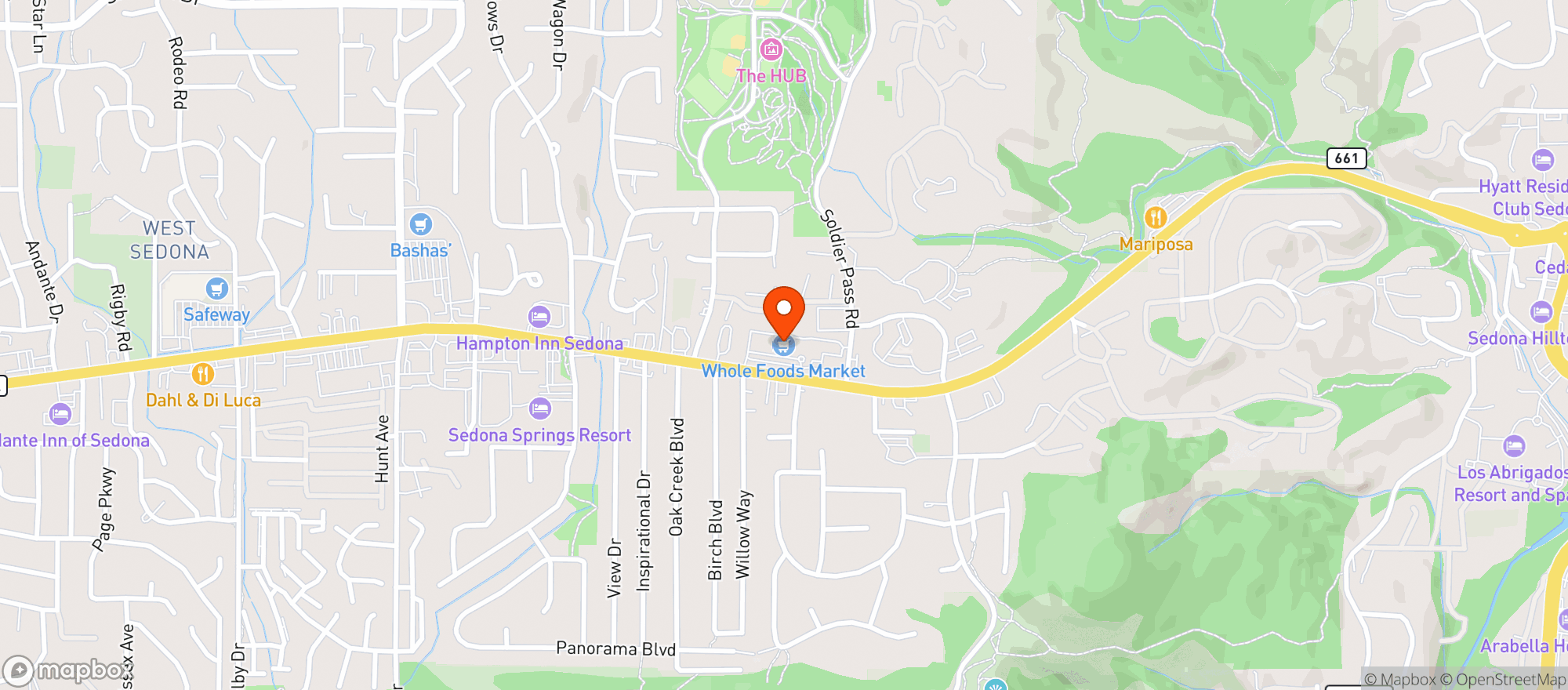 Map showing Whole Foods Market | Sedona