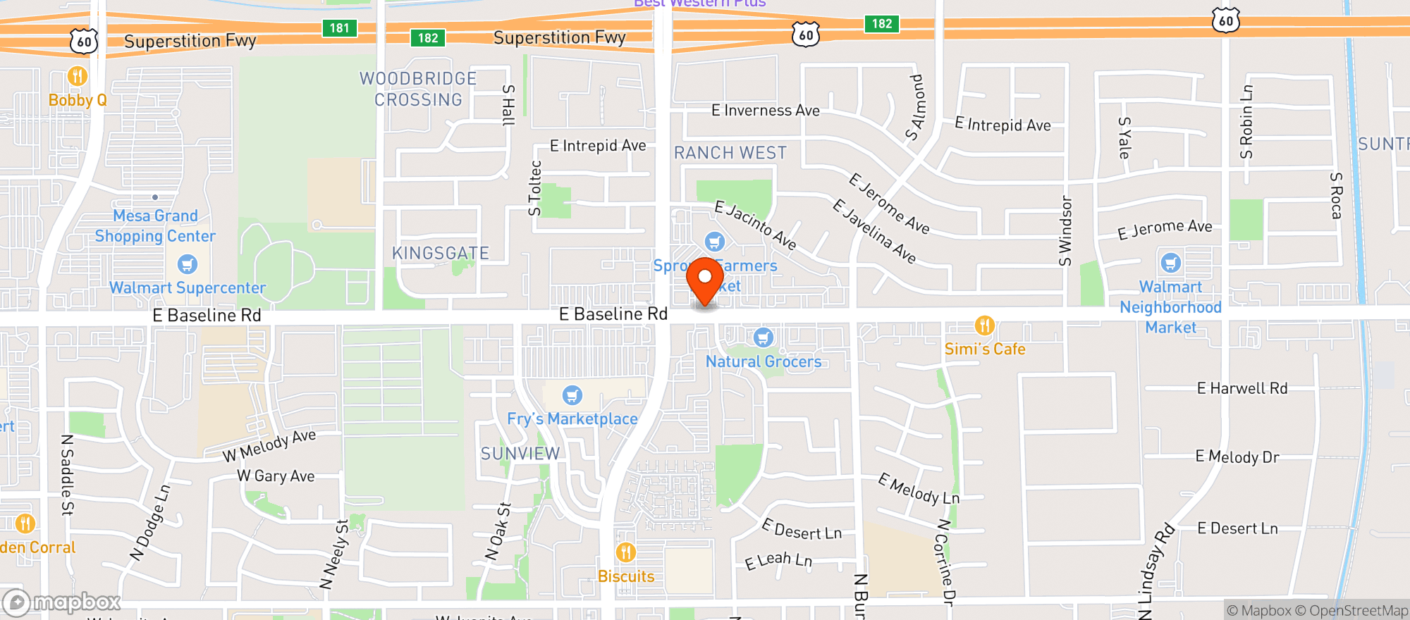 Map showing Sprouts Farmers Market