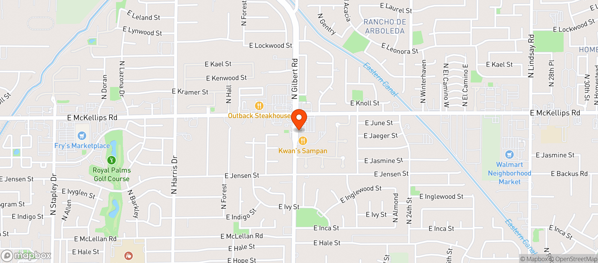 Map showing Baja Joes