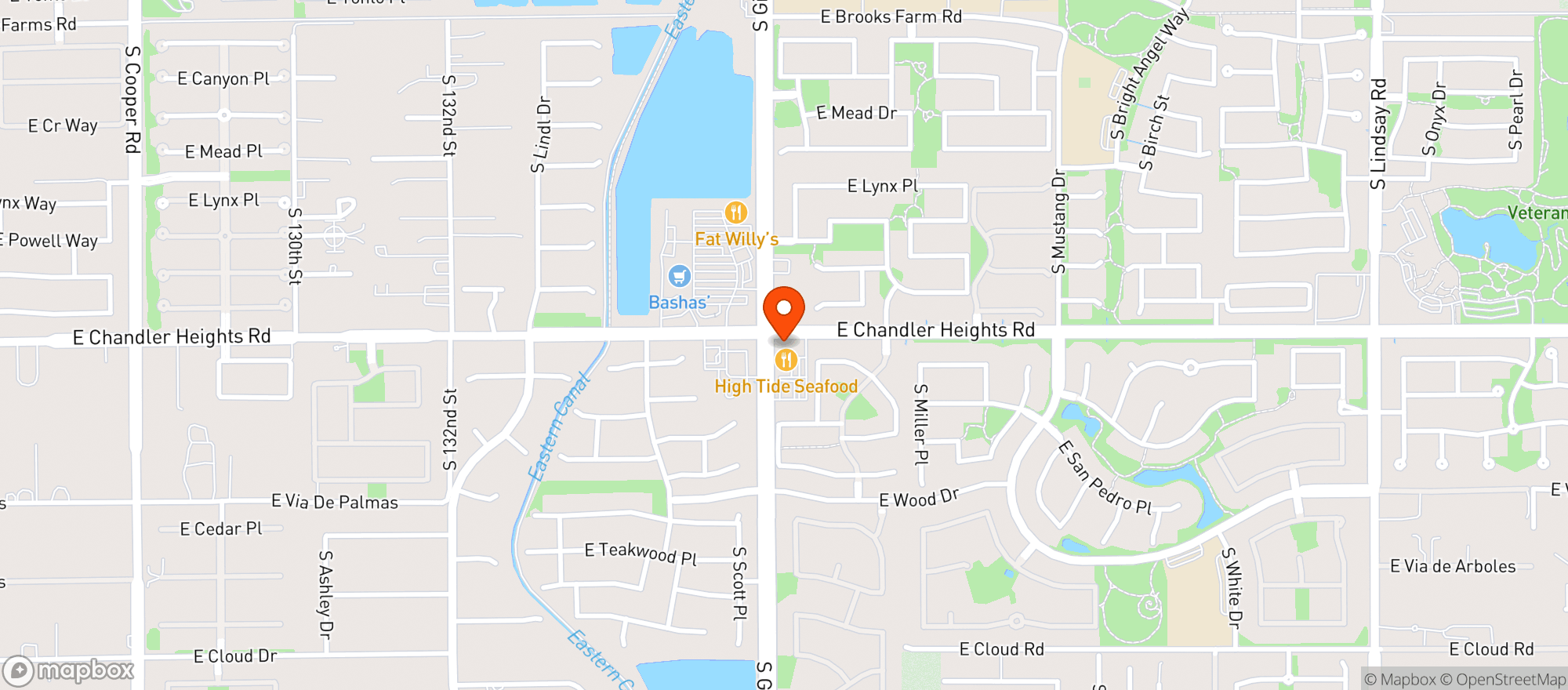 Map showing High Tide Seafood Restaurant
