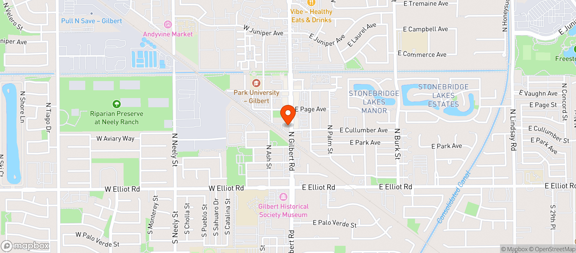 Map showing American Legion