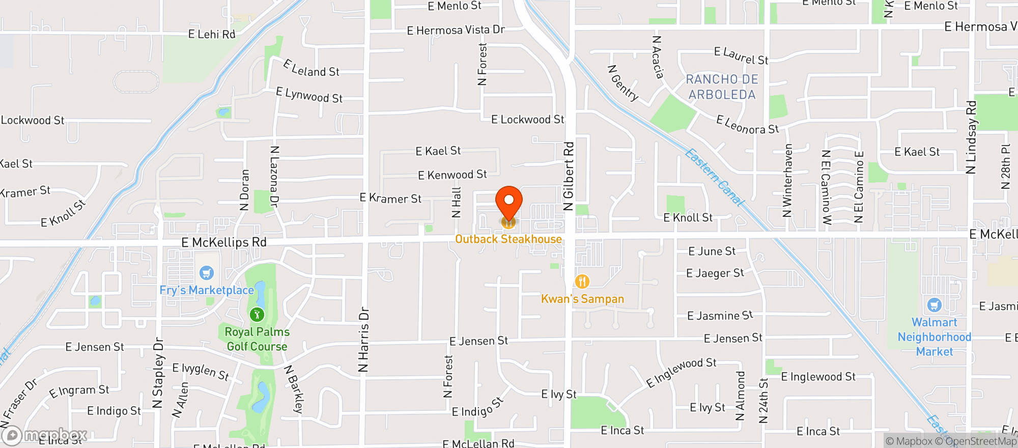 Map showing Outback Steakhouse #326