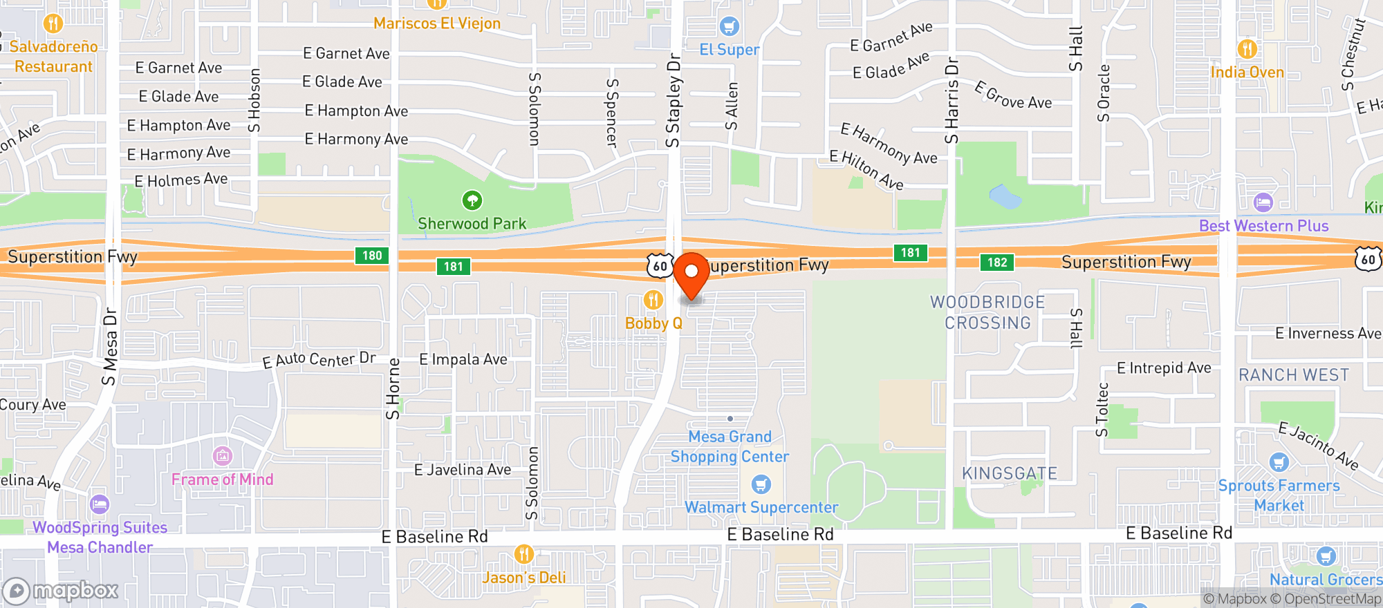 Map showing Texas Roadhouse