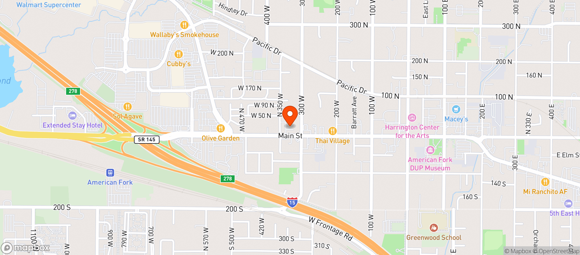 Map showing Good Earth - American Fork