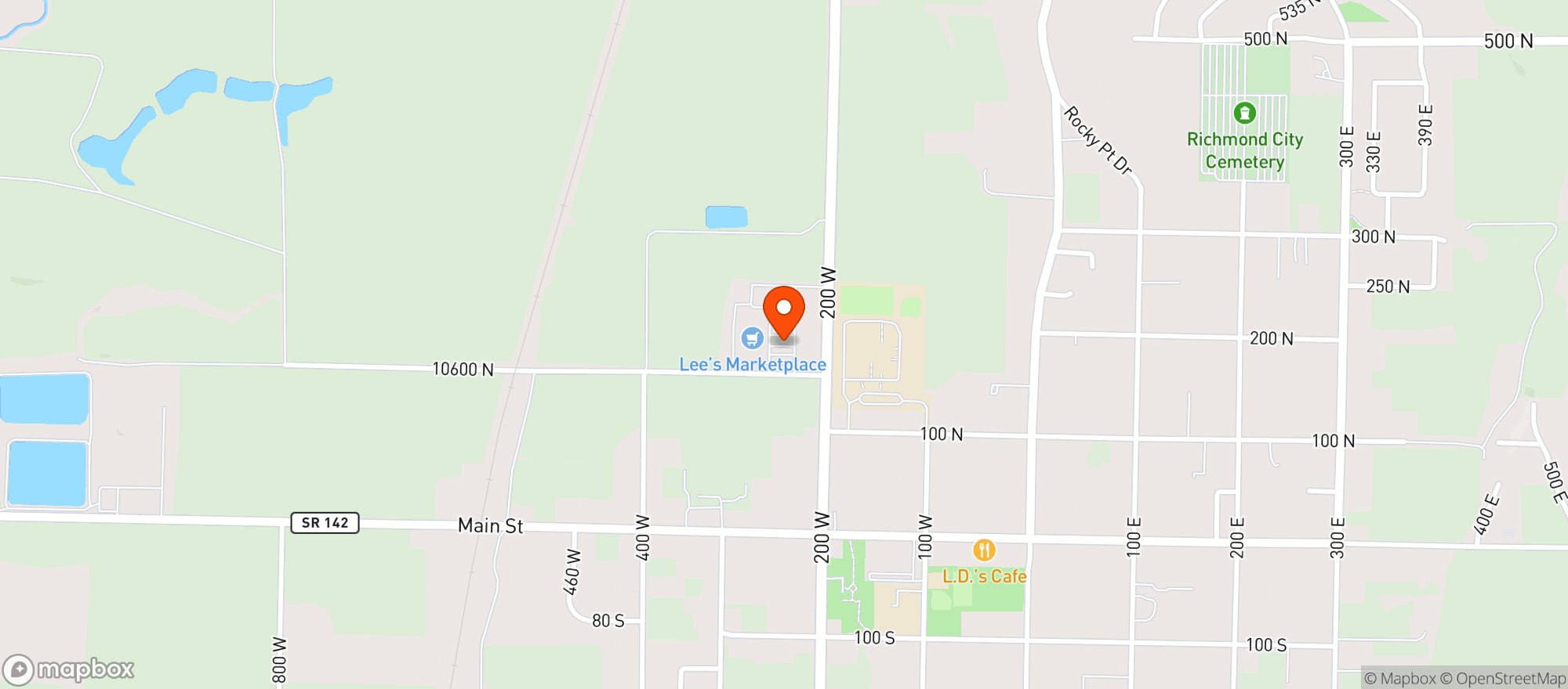 Map showing Lee's Marketplace #10817