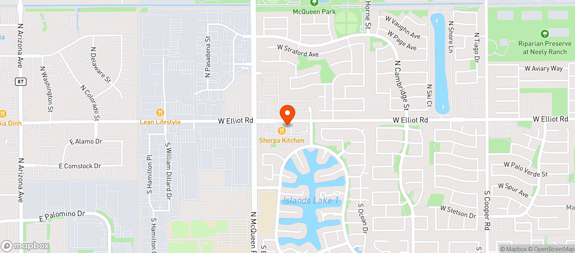 Map showing Icons Sports Grill