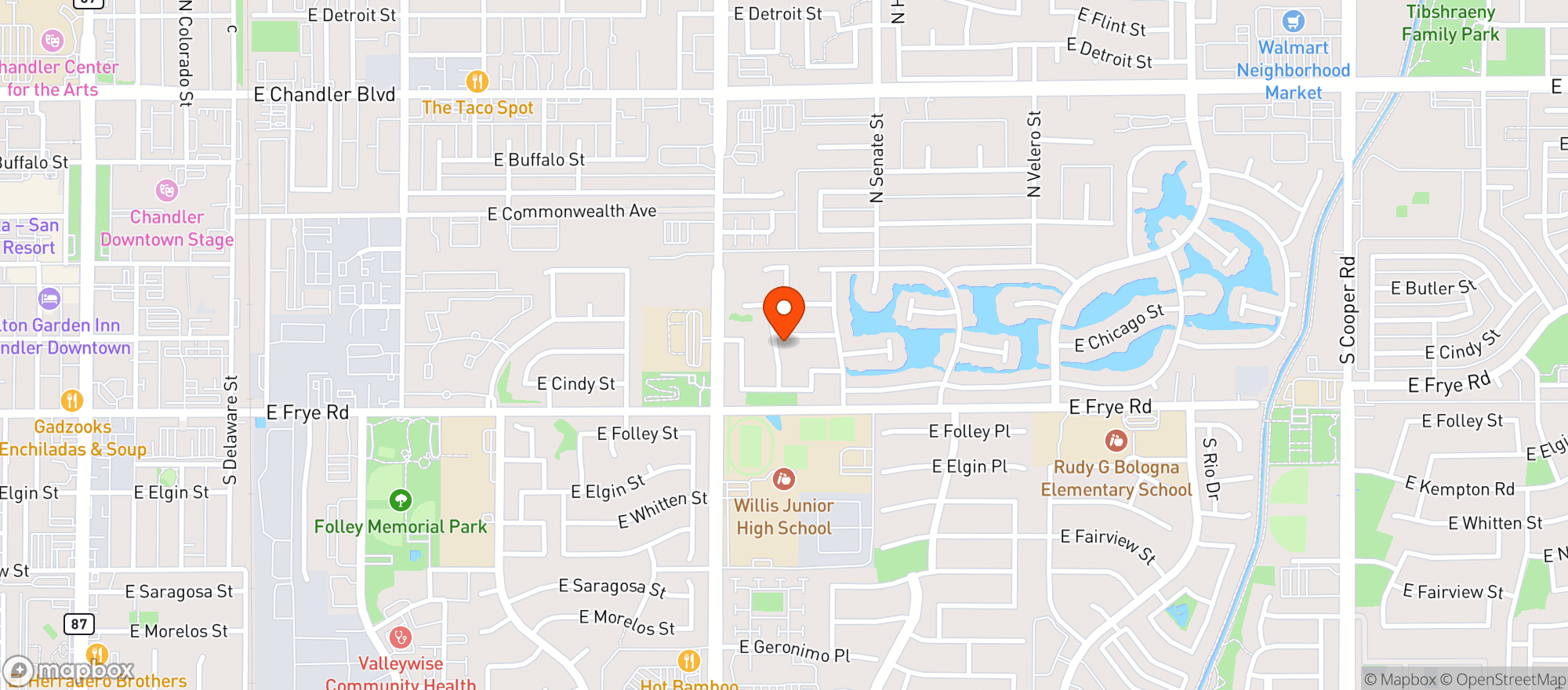 Map showing Sublime Cheesesteaks