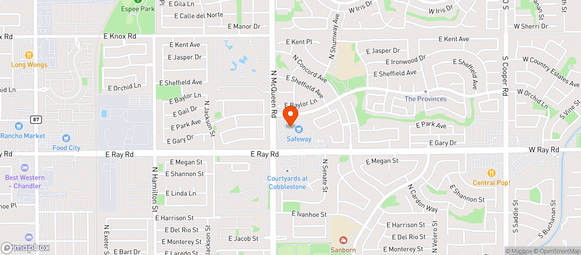 Map showing Safeway