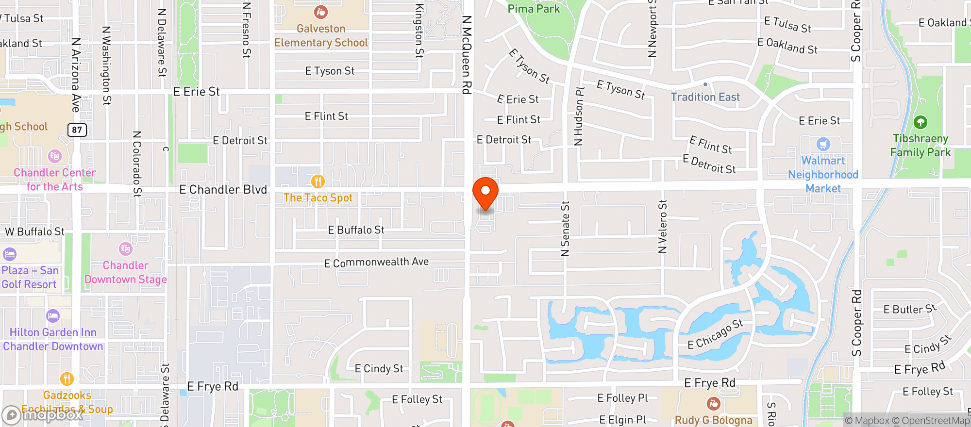 Map showing Quiktrip