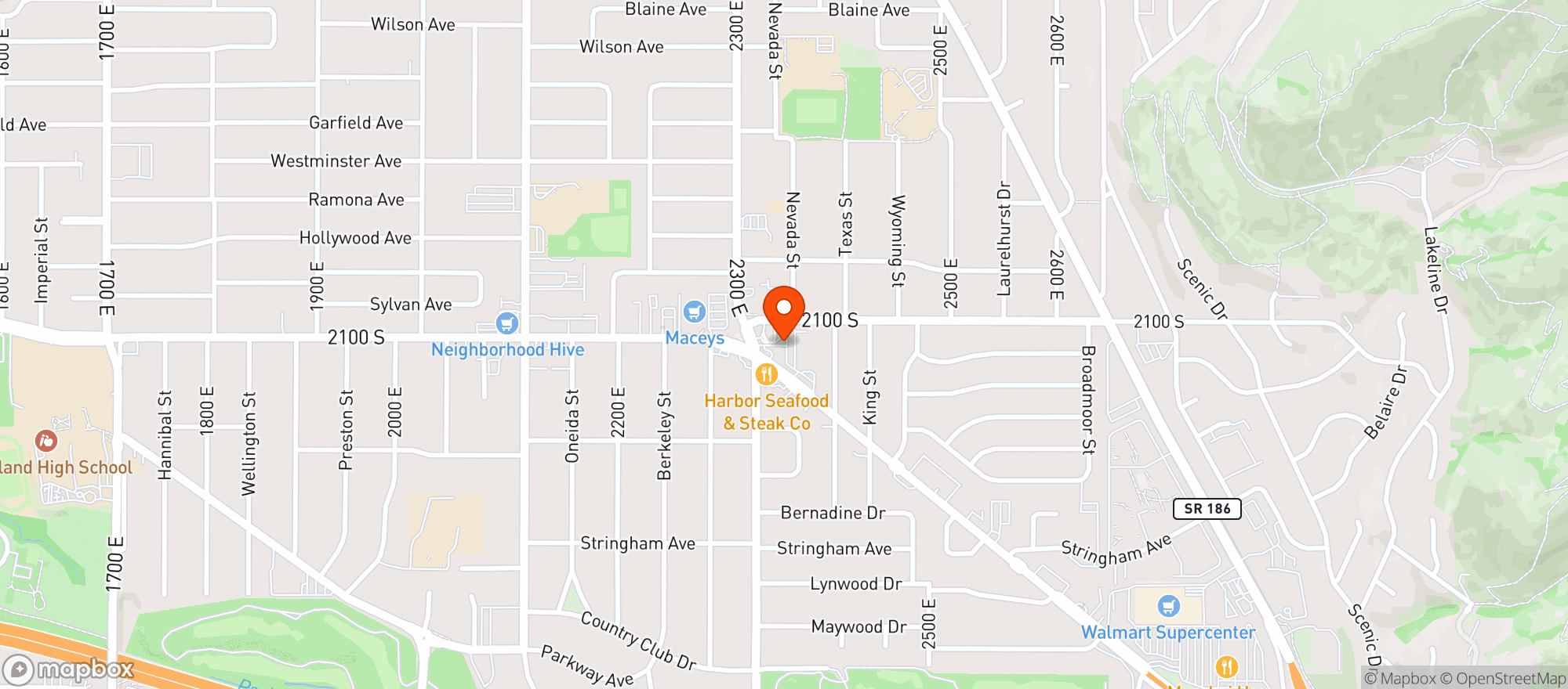 Map showing Walgreens
