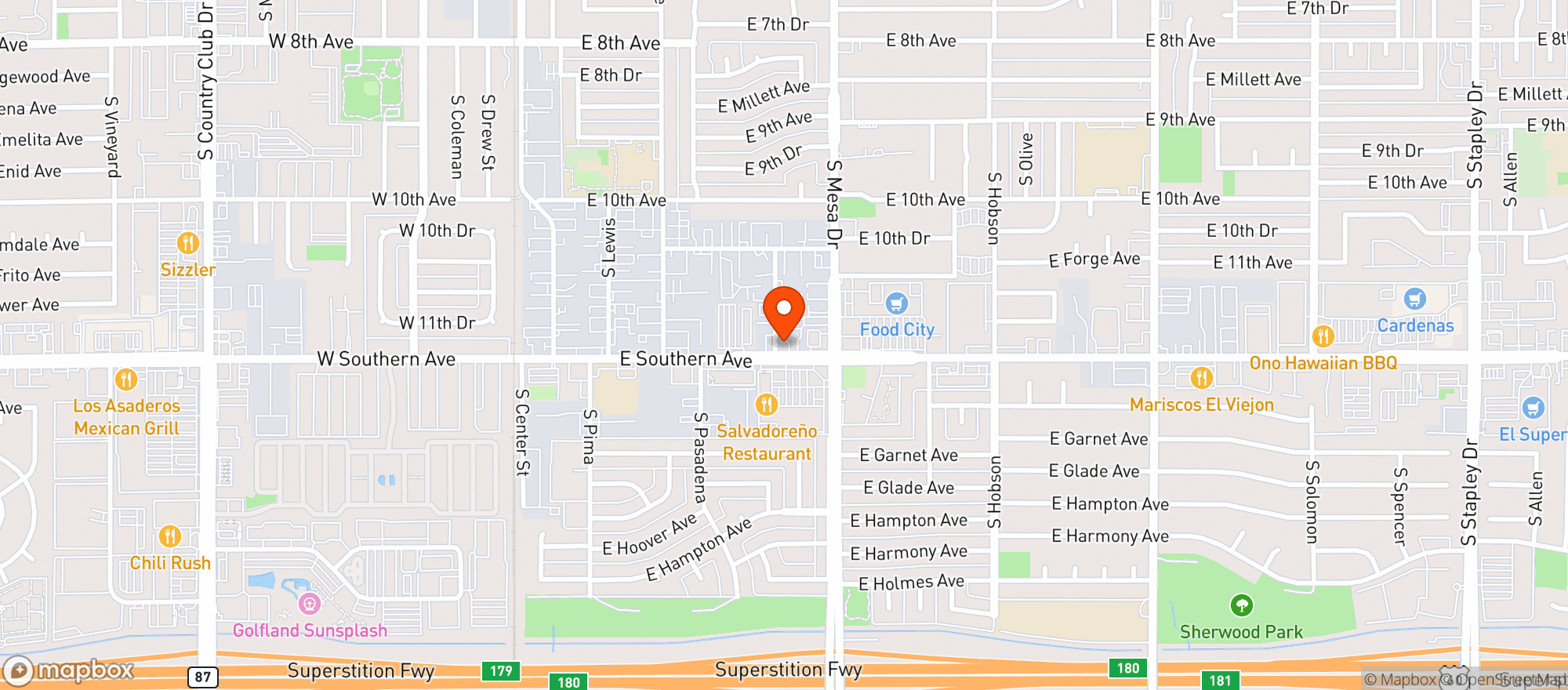 Map showing The Mint Dispensary