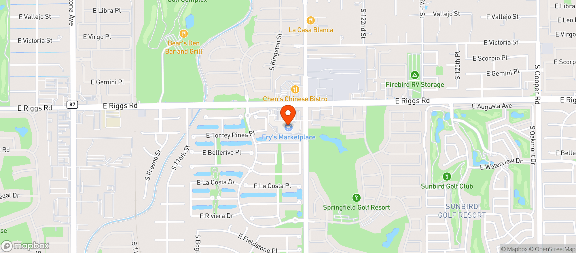 Map showing Fry's Food and Drug