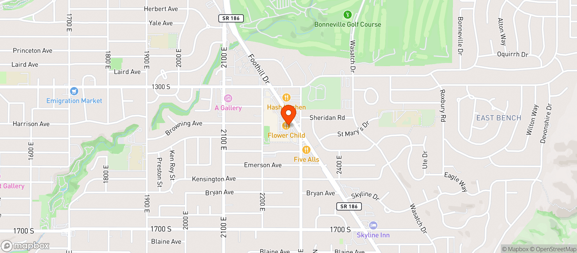 Map showing Black Sheep Bar And Grill