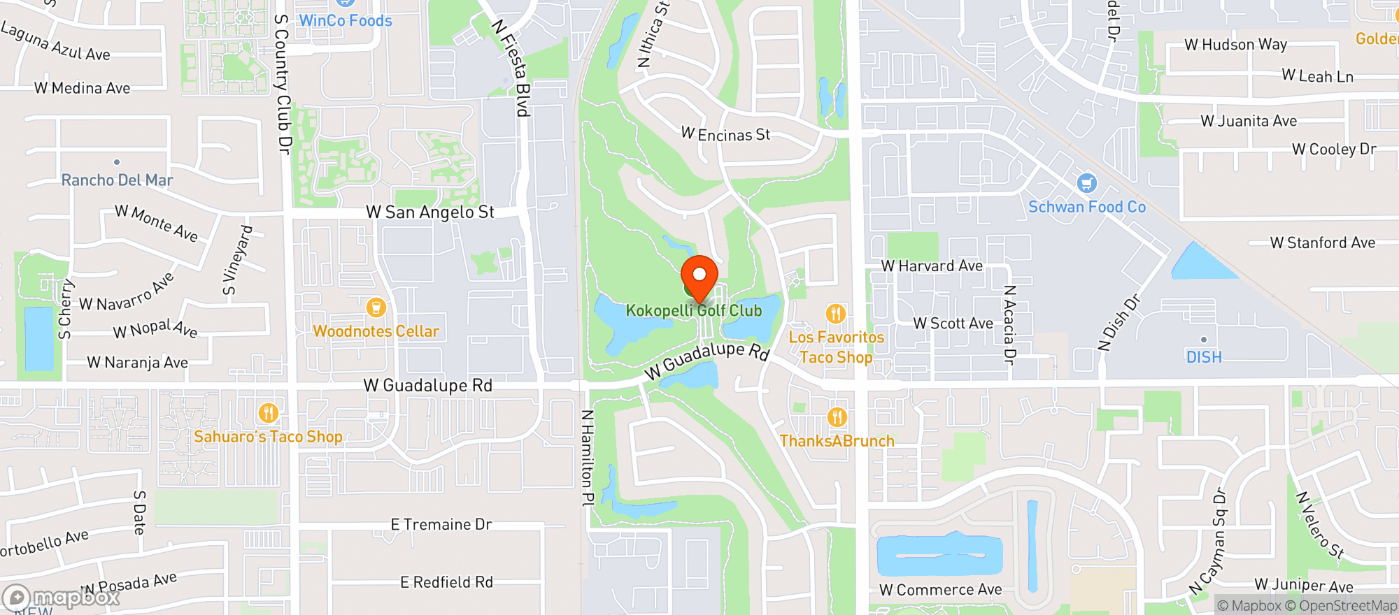 Map showing Kokopelli Golf Resort