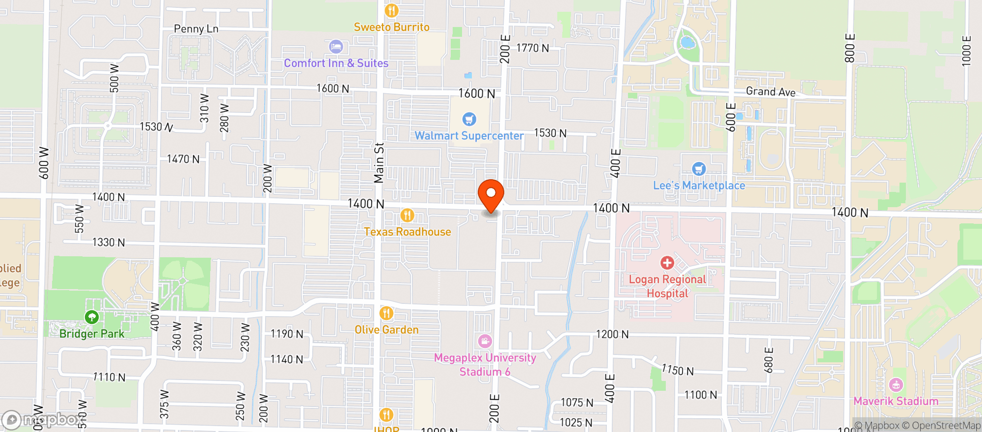 Map showing Gnc - 2501 - 1395 North 200 East