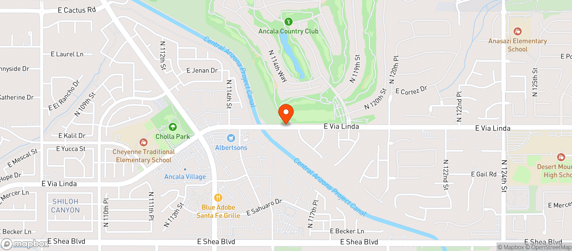 Map showing Ancala Country Club