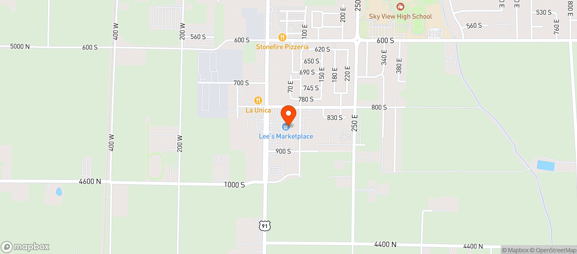 Map showing Lee's Smithfield 10810