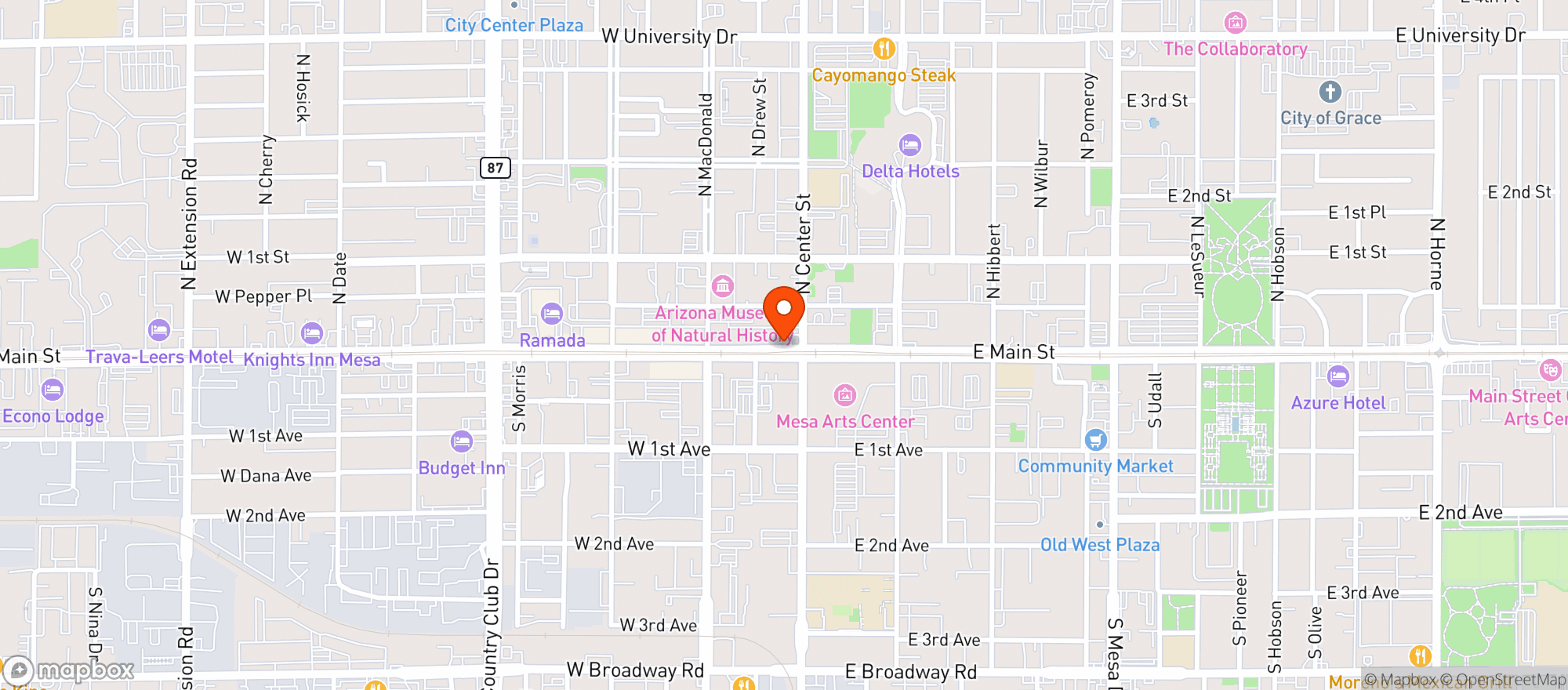 Map showing Margaritas Grill