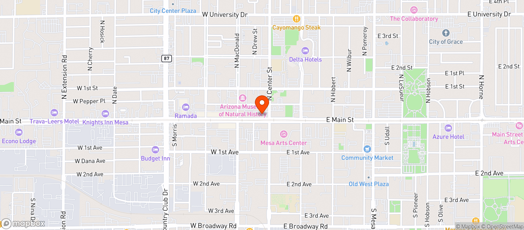 Map showing Downtown 12 West
