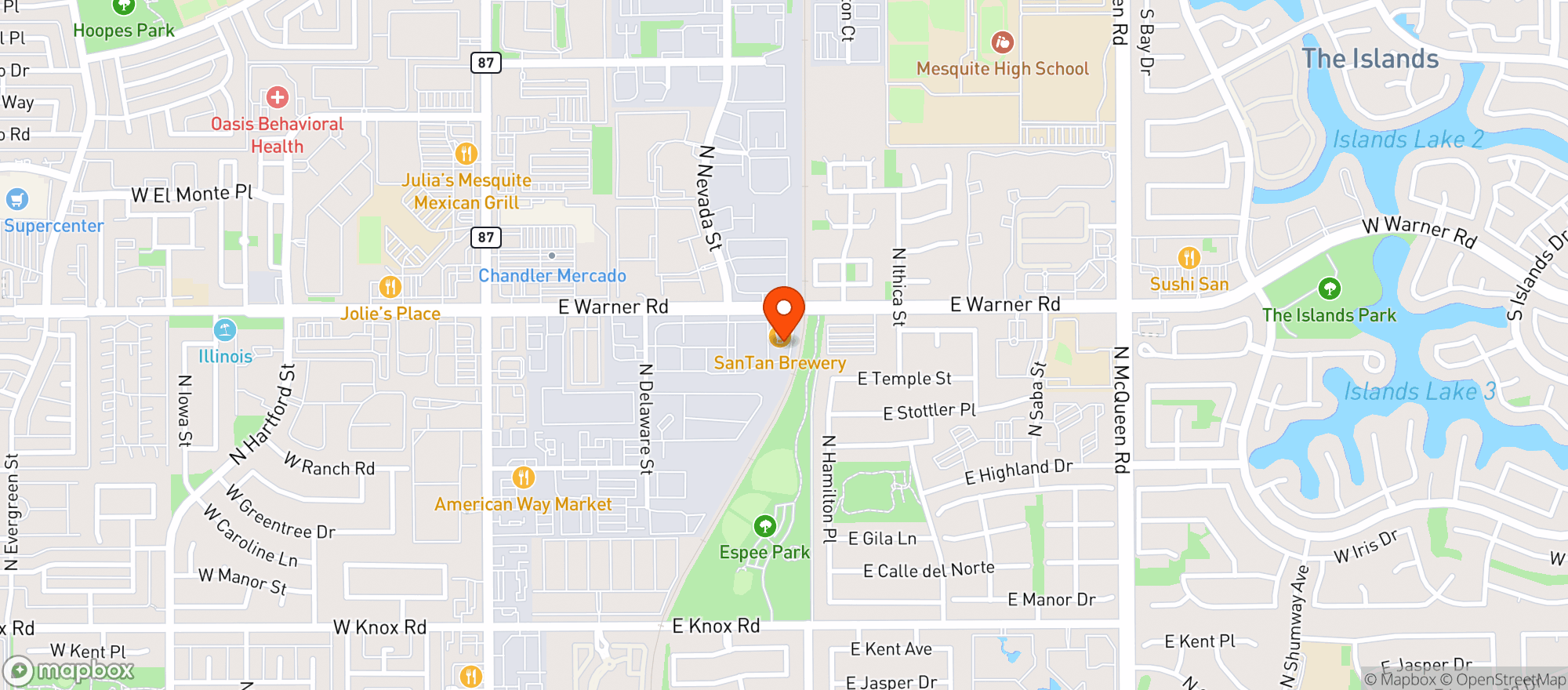 Map showing Santan Brewery & Distillery