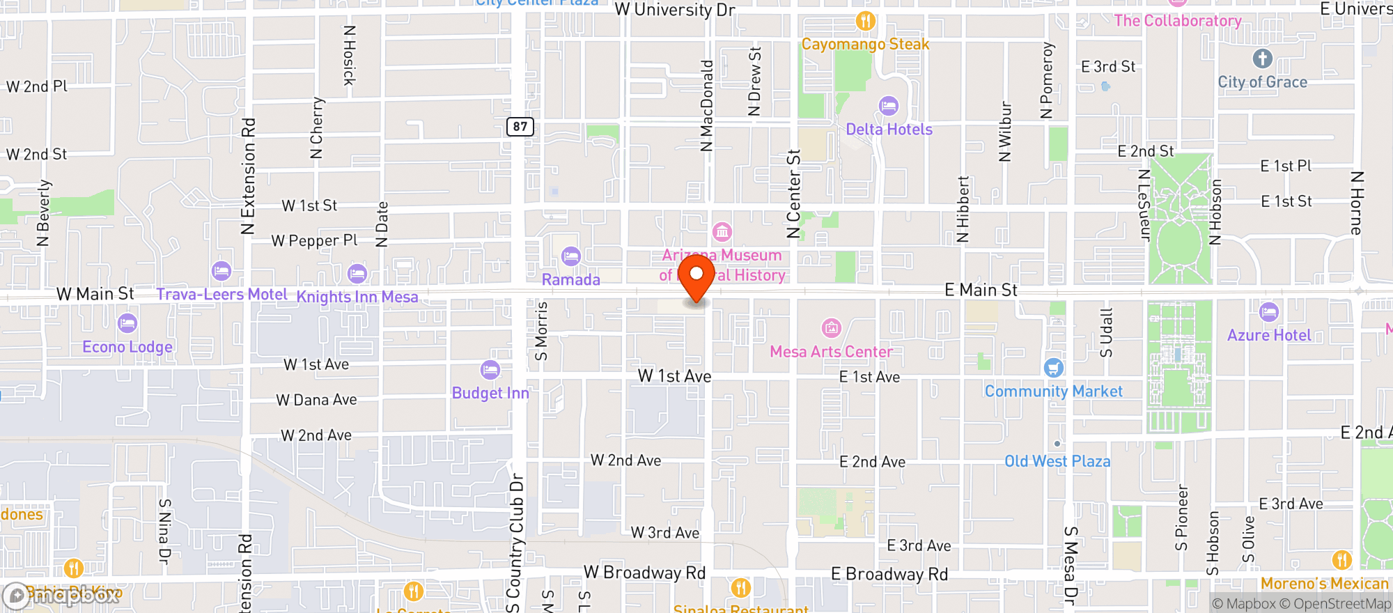 Map showing Nile Theater