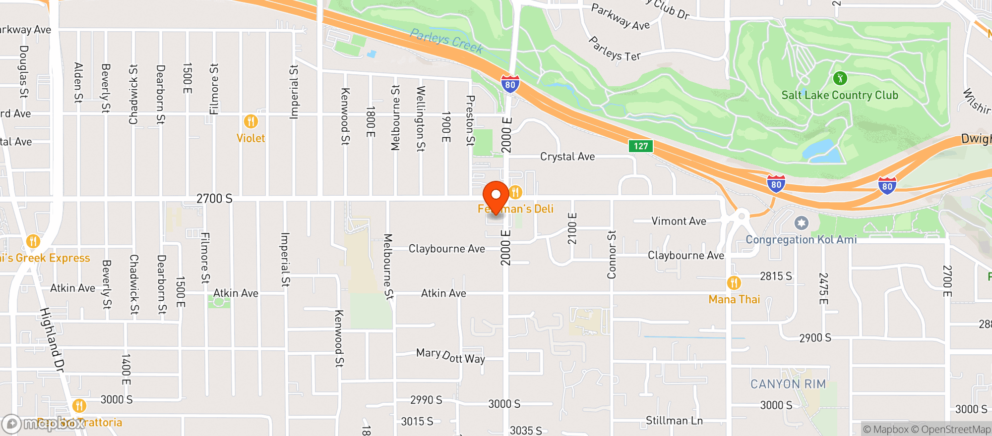 Map showing Door Dash