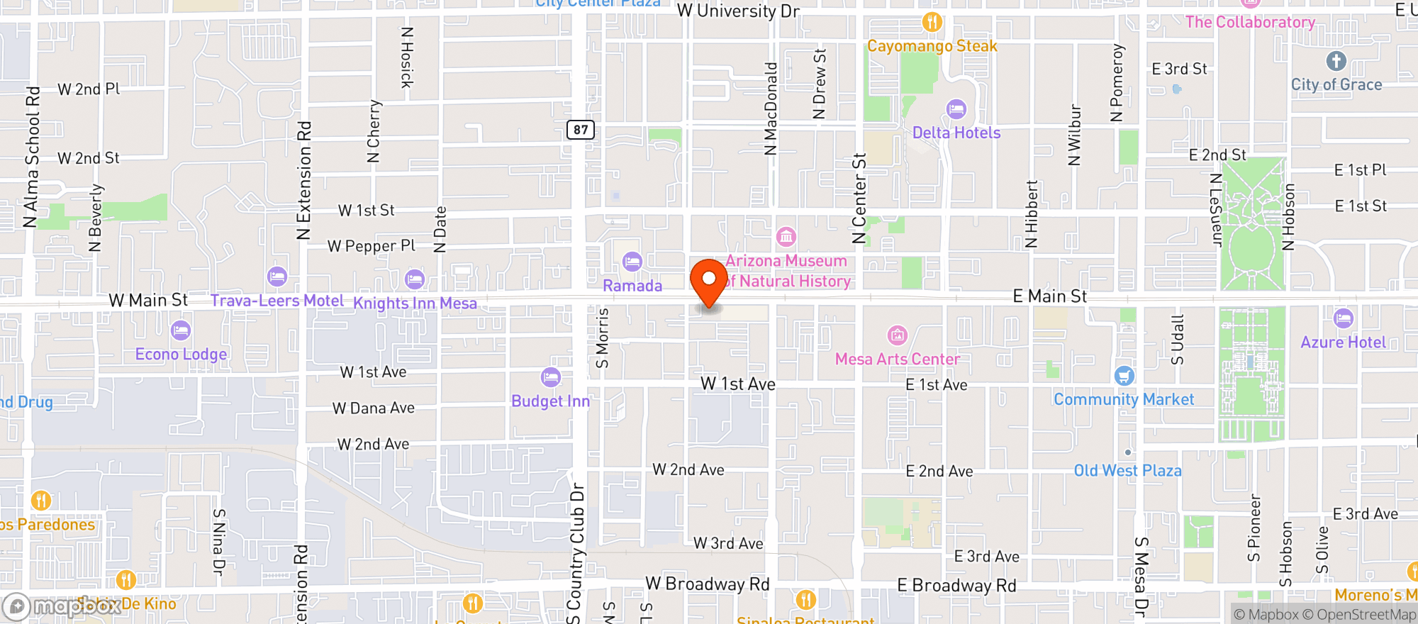 Map showing Arizona Distilling Co