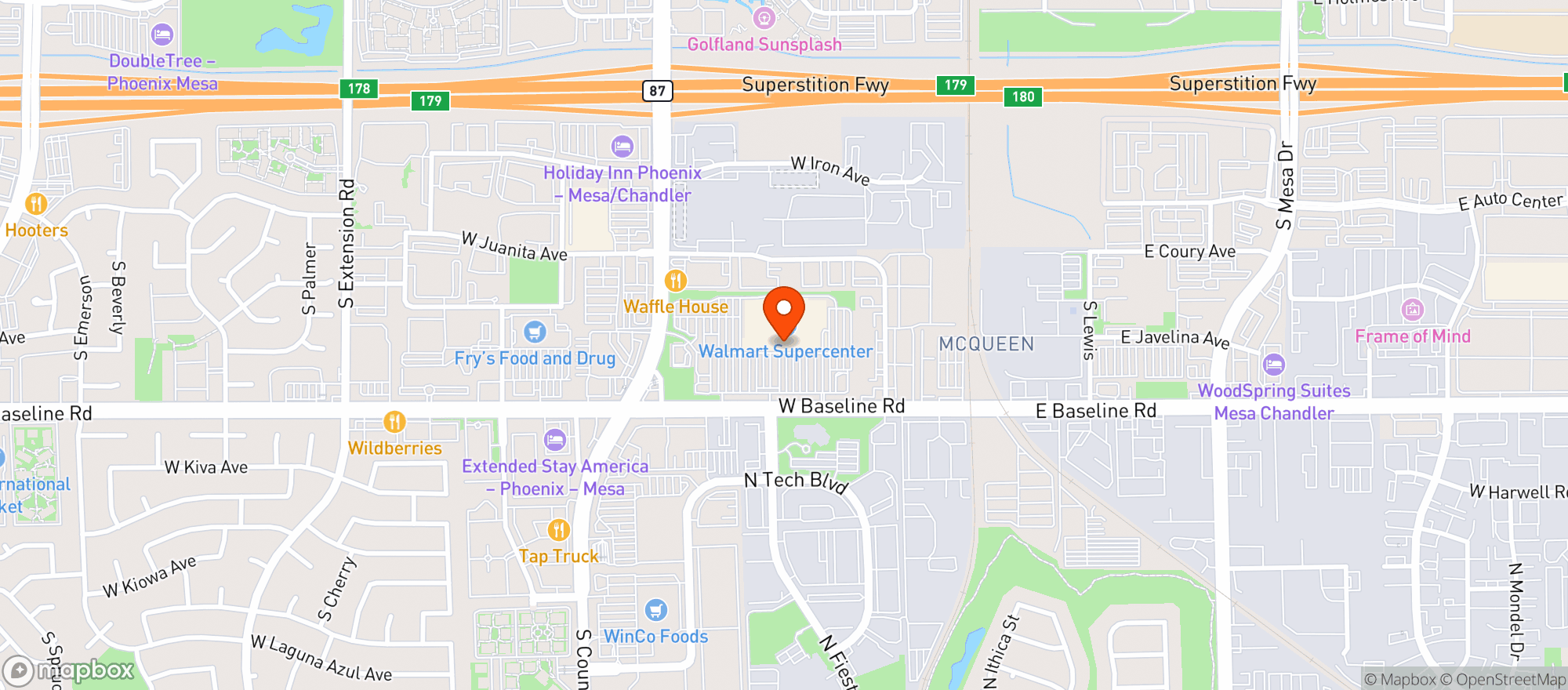 Map showing Walmart Supercenter #3799