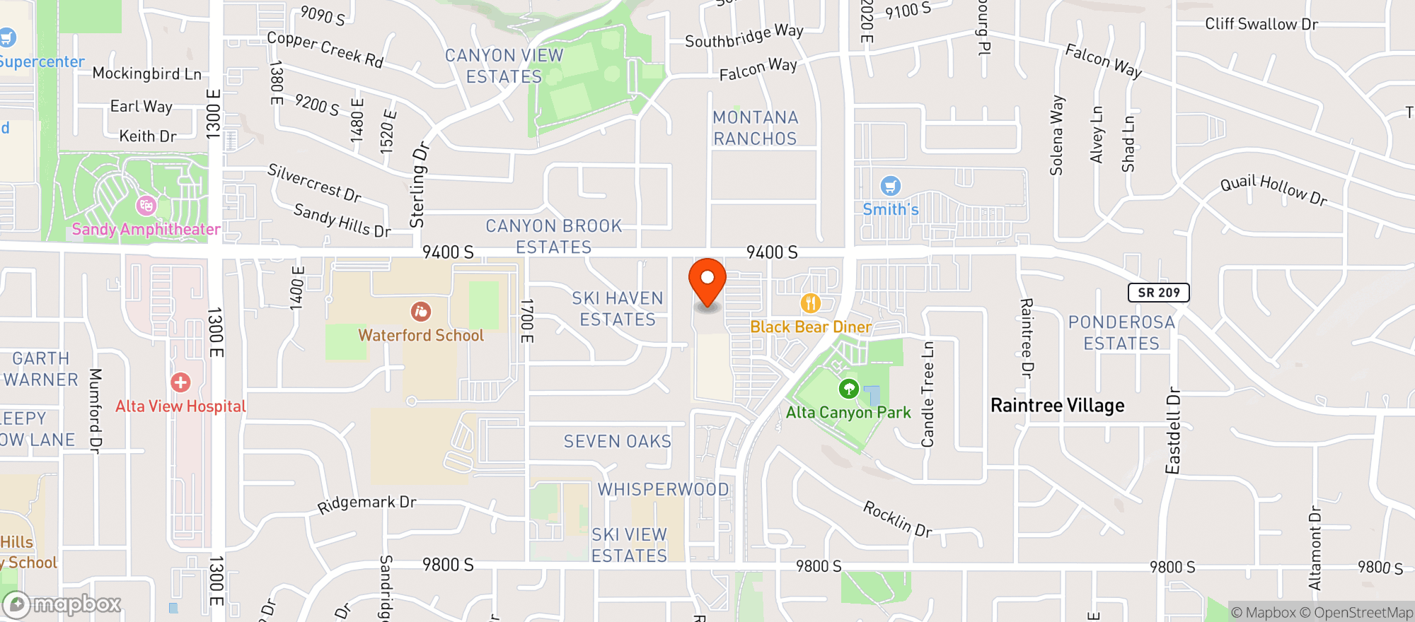 Map showing Macey's Market Little Cottonwood