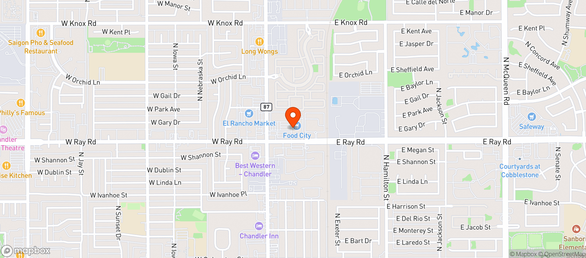 Map showing Food City