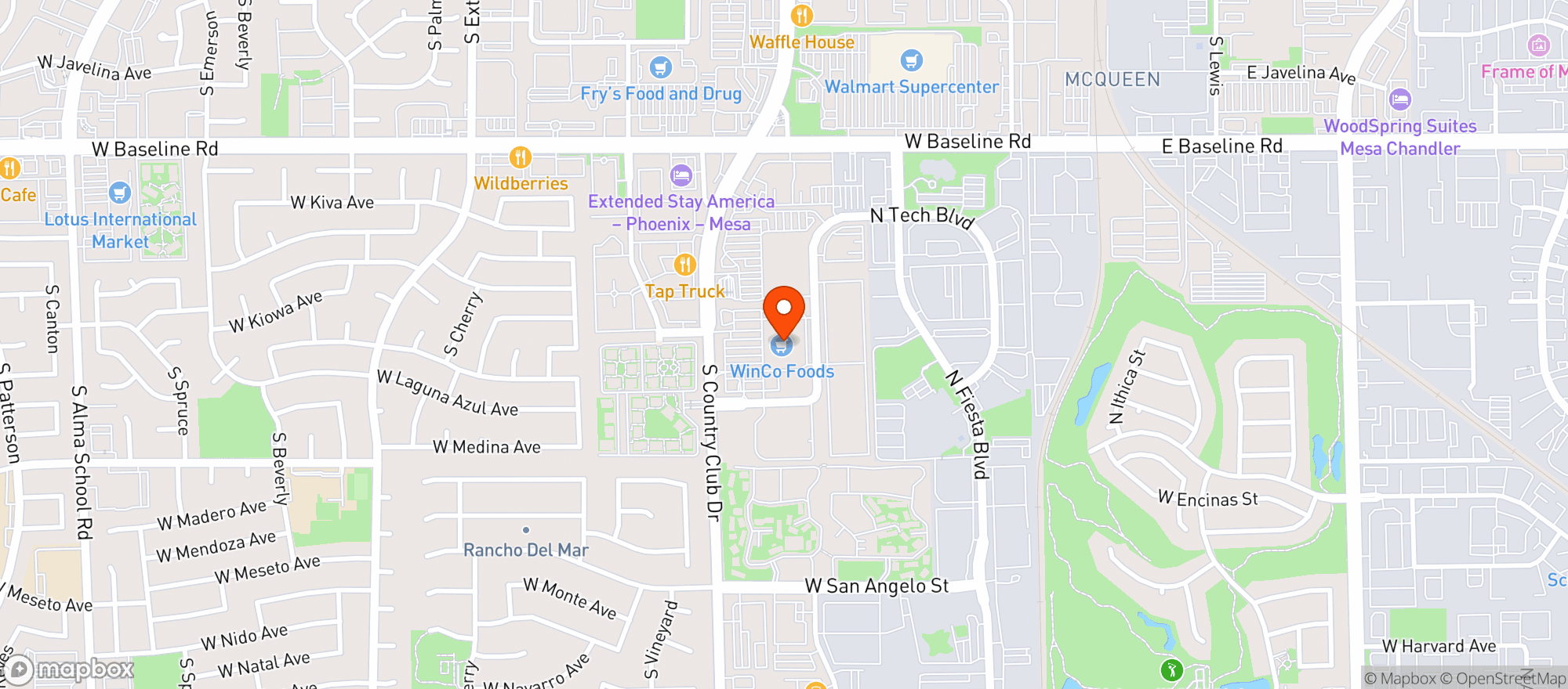 Map showing WINCO FOODS #125